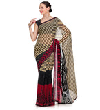 Fawn Faux Georgette Printed Saree