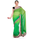 Green Shaded Faux Georgette Saree