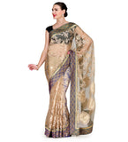 Fawn Tissue Brasso Saree