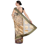 Fawn Tissue Brasso Saree