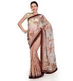 Cream Tissue Brasso Saree