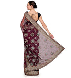 Wine Tissue Saree with Swarovski Work