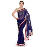 Navy Blue Viscose Saree