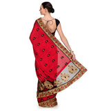 Maroon Moss Crepe Saree