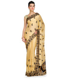 Beige Moss Crepe Saree