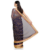 Navy Blue Faux Chiffon Saree