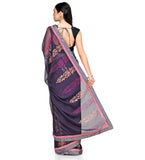 Dark Purple Faux Chiffon Saree