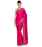 Magenta Faux Chiffon Saree