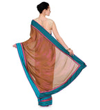 Brown Faux Chiffon Saree