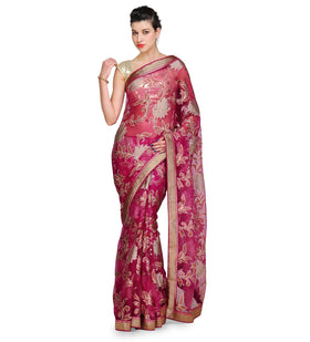 Mauve Tissue Brasso Saree