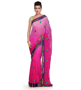 Mauve Shaded Faux Chiffon Saree