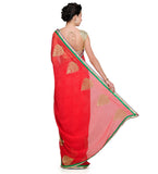 Rose Faux Chiffon Saree