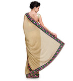 Fawn Faux Chiffon Saree