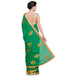 Green Faux Chiffon Saree