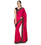 Magenta Semi Crepe Saree