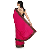 Magenta Semi Crepe Saree