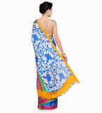 Off White Faux Georgette Printed Saree