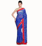 Royal Blue Faux Georgette Saree