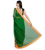 Green Bhagalpuri Cotton Printed Saree