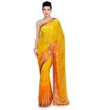 Yellow Shaded Faux Georgette Saree