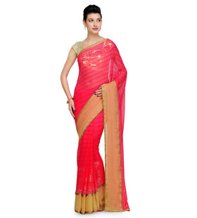 Rose Faux Georgette Foil Printed Saree