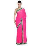 Magenta Faux Chiffon Saree