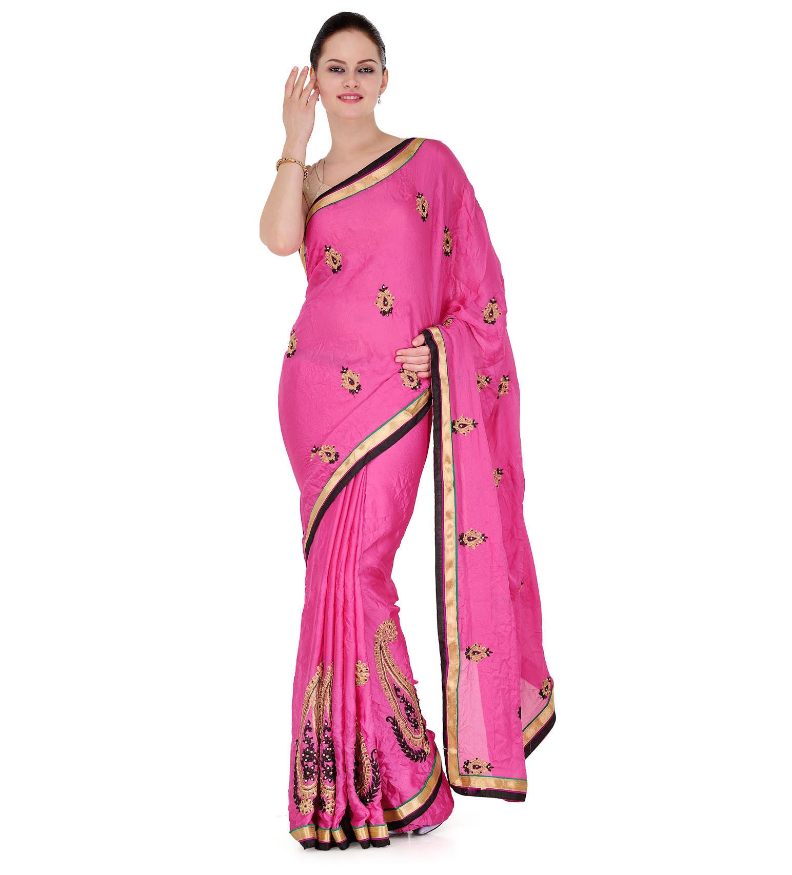 Mauve Moss Crepe Saree