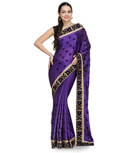 Violet Faux Chiffon Saree