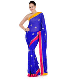 Royal Blue Faux Chiffon Saree