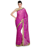 Mauve Faux Chiffon Saree