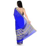 Royal Blue Faux Chiffon Saree