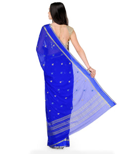 Royal Blue Faux Chiffon Saree