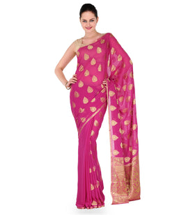 Mauve Faux Chiffon Saree