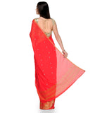 Rose Faux Chiffon Saree