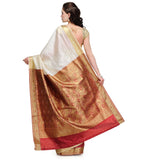 Cream Zari Woven Art Silk Saree