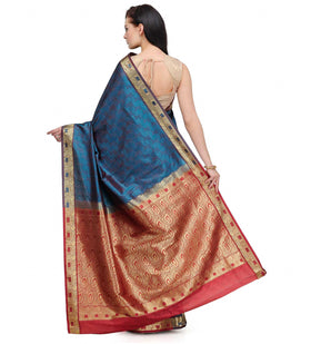 Blue Zari Woven Art Silk Saree