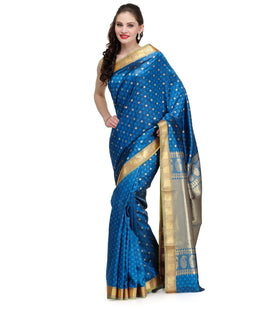 Blue Zari Woven Art Silk Saree