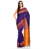 Violet Zari Woven Art Silk Saree