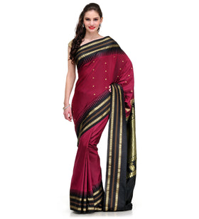 Maroon Zari Woven Art Silk Saree