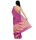 Purple Zari Woven Faux Chiffon Saree