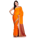 Orange Resham Woven Silk Saree