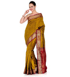 Mustard Silk Kanjeevaram Saree