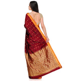 Maroon Zari Woven Silk Saree