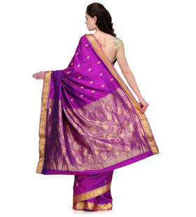 Violet Silk Kanjeevaram Saree