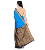 Turquoise Zari Woven Silk Saree