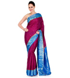 Wine Zari Woven Silk Saree