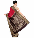 Maroon Zari Woven Silk Saree