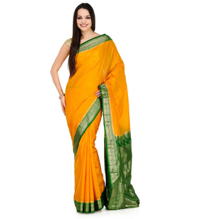 Yellow Zari Woven Silk Saree