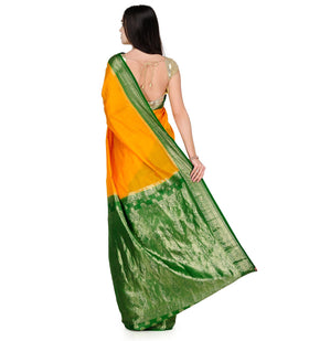 Yellow Zari Woven Silk Saree