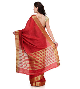 Maroon Zari Woven Art Silk Saree